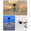 Fandelier intelligent multi-atmosphère de 20 po avec 3 têtes de lampe bidirectionnelles (RVB, projection du coucher du soleil et 3 anneaux DEL CCT), ventilateur de plafond encastrable avec moteur DC silencieux