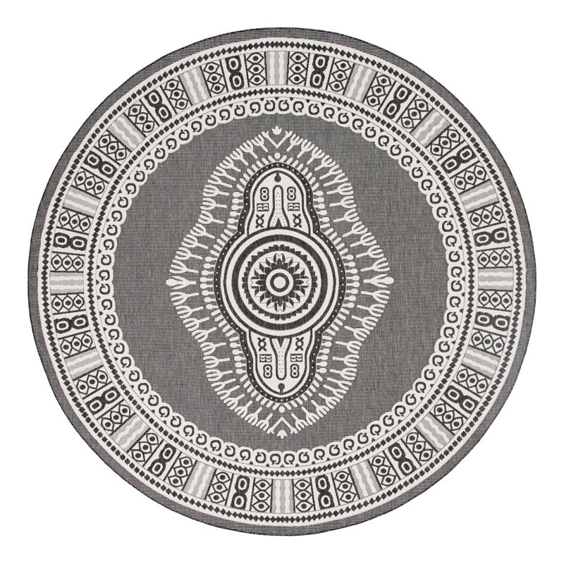 Indoor/Outdoor Traditional Area Rug, Round 12'