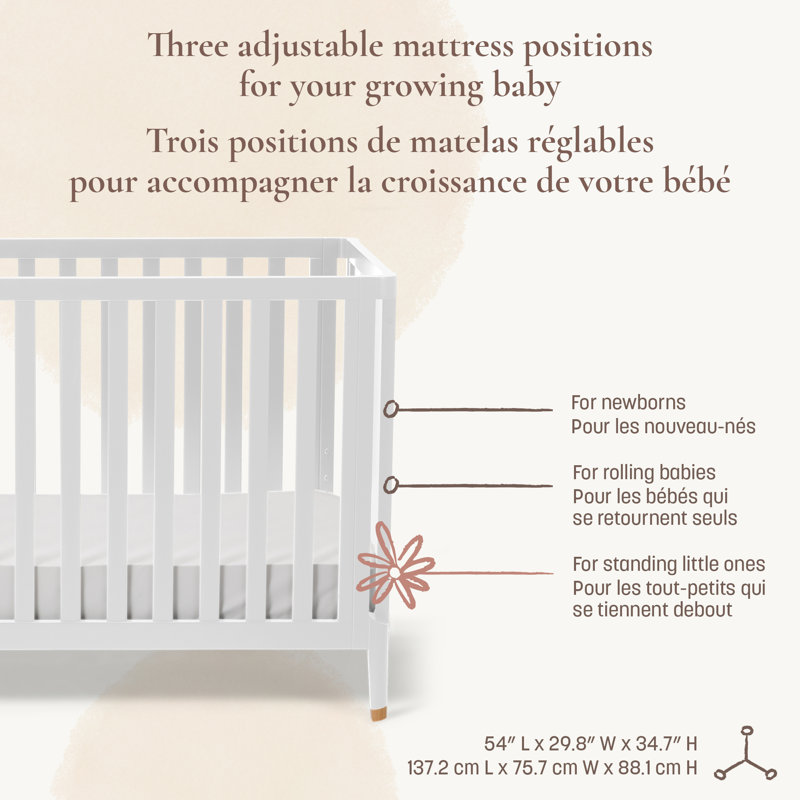 Lit de bébé convertible 4-en-1 Little Seeds Aster