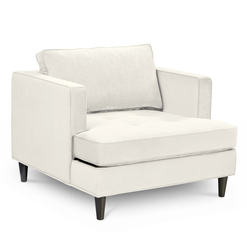 Upholstered Armchair, Bella White Performance Velvet