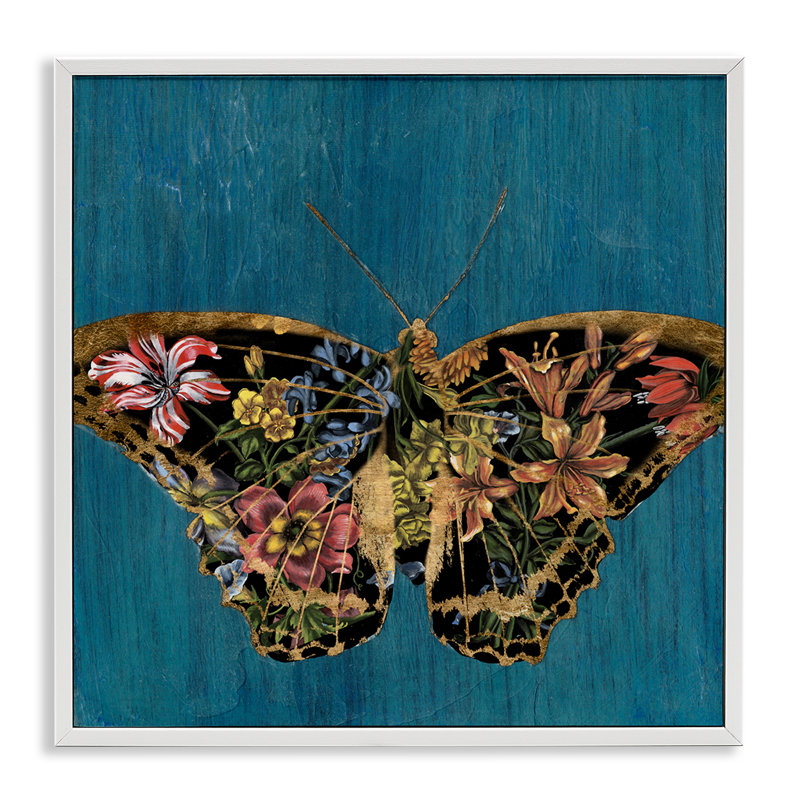 «Lily» Butterfly, impression numérique sur toile par Naomi McCavitt, Giclée encadrée blanc bord de mer, H 24 po x l 24 po