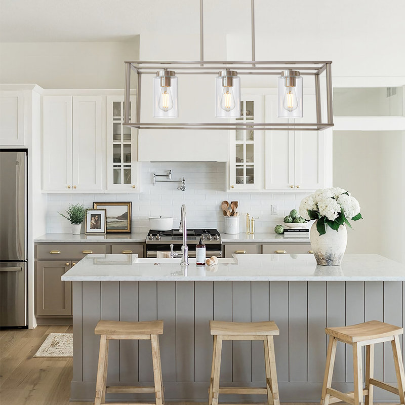 Laga 3 - Light Kitchen Island Pendant, Brushed Nickel