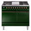 Cuisinière à double combustible de 40 po avec 6 brûleurs scellés et plaque chauffante ILVE Nostalgie II Series (porte pleine)-708322090-708322072