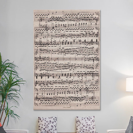 Art moderne - Partition musicale «Ode to Joy» par 5by5collective - impression d'art graphique, H 18 po x l 12 po x p 1,5 po
