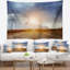 Tapisserie de polyester droit en bleu ciel avec accessoires suspendus inclus-28490273