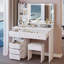 41" Large Size Left Drawer Desktop Vanity Table+Cushioned Stool, Extra Large Touch Control LED Mirror, 3-Colour Switch, Multi Layer High Capacity Storage Fashionable Dresser, Suitable For Large Space-549110048