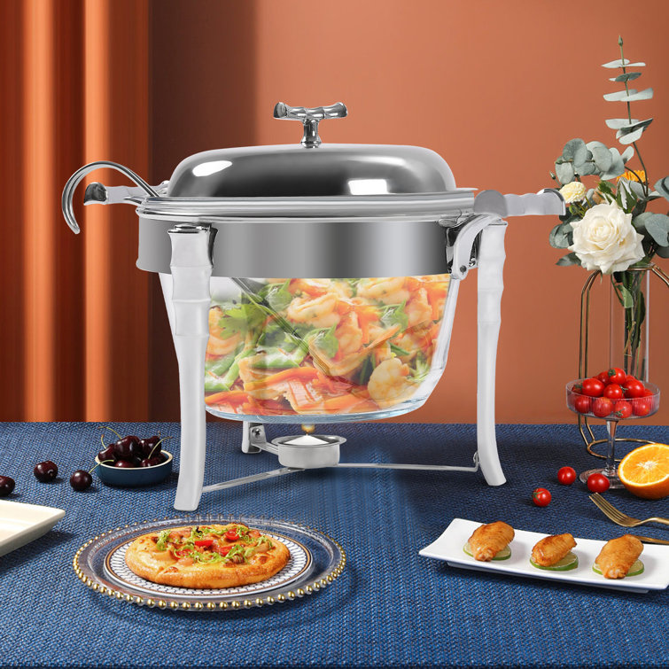 Chafing Dish Buffet Set and Fuel Holder Food Warmers with Glass Lid for Soup  Stock Pots Birthday Parties Cooking Chafing Holiday - AliExpress