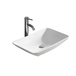 Modern Ceramic Rectangular Vessel Bathroom Sink