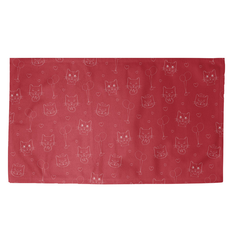 Tapis rouge/zone blanche fait main, Rectangle 5 pi x 7 pi