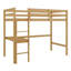Structure de lit mezzanine en bois d'hévéa avec bureau intégré, barrière de sécurité et échelle-1625248302