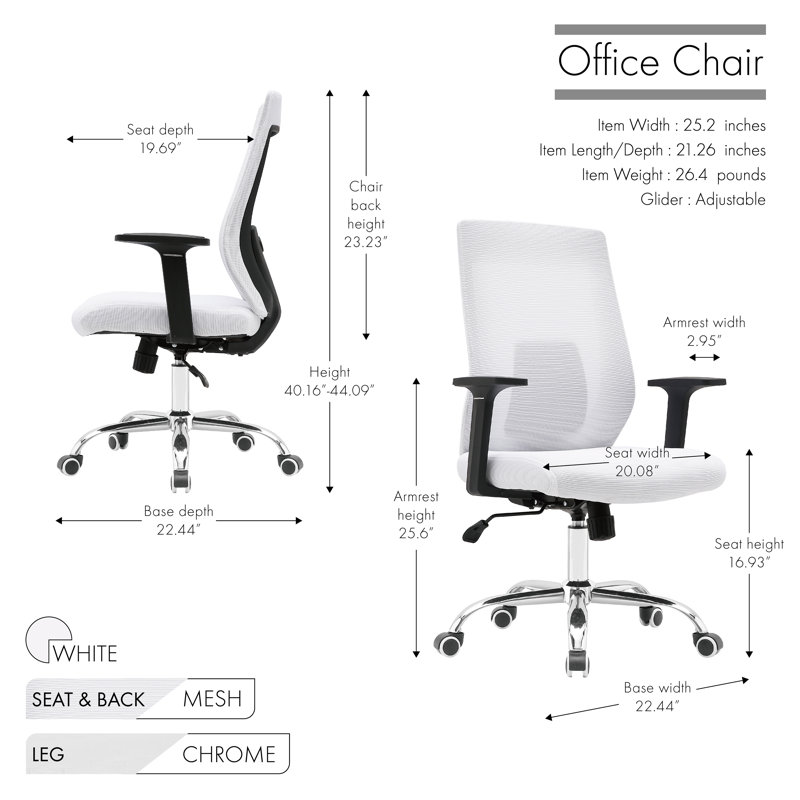 Chaise de travail en filet, Blanc