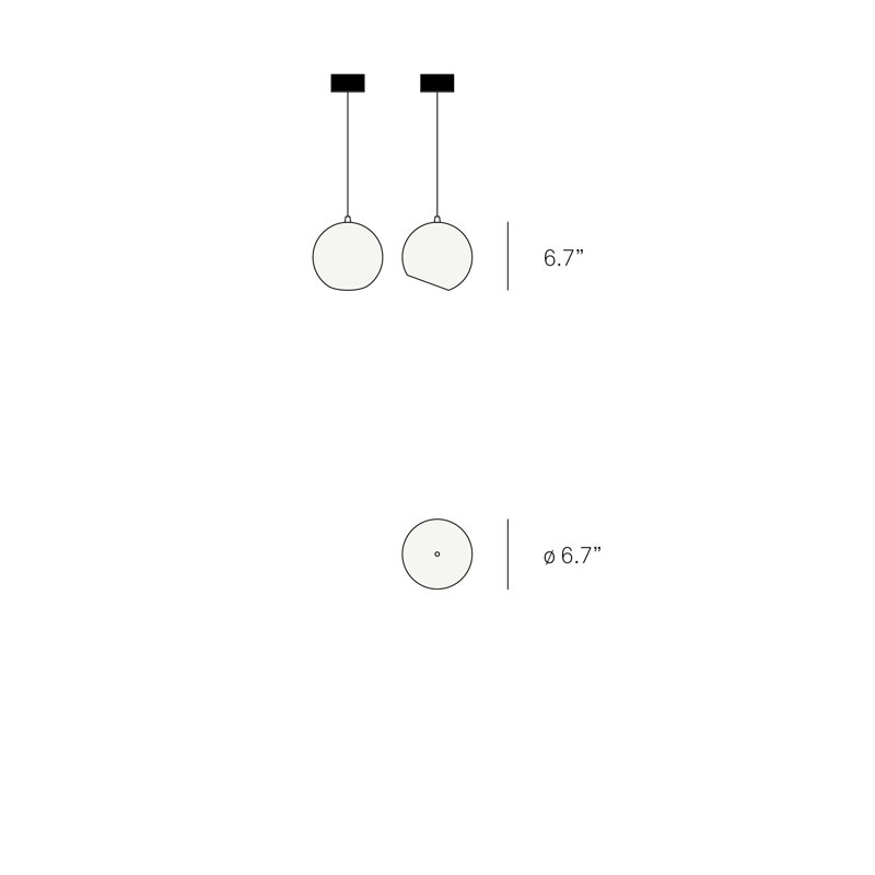 Luminaire suspendu Spore, 7,3 po de diamètre