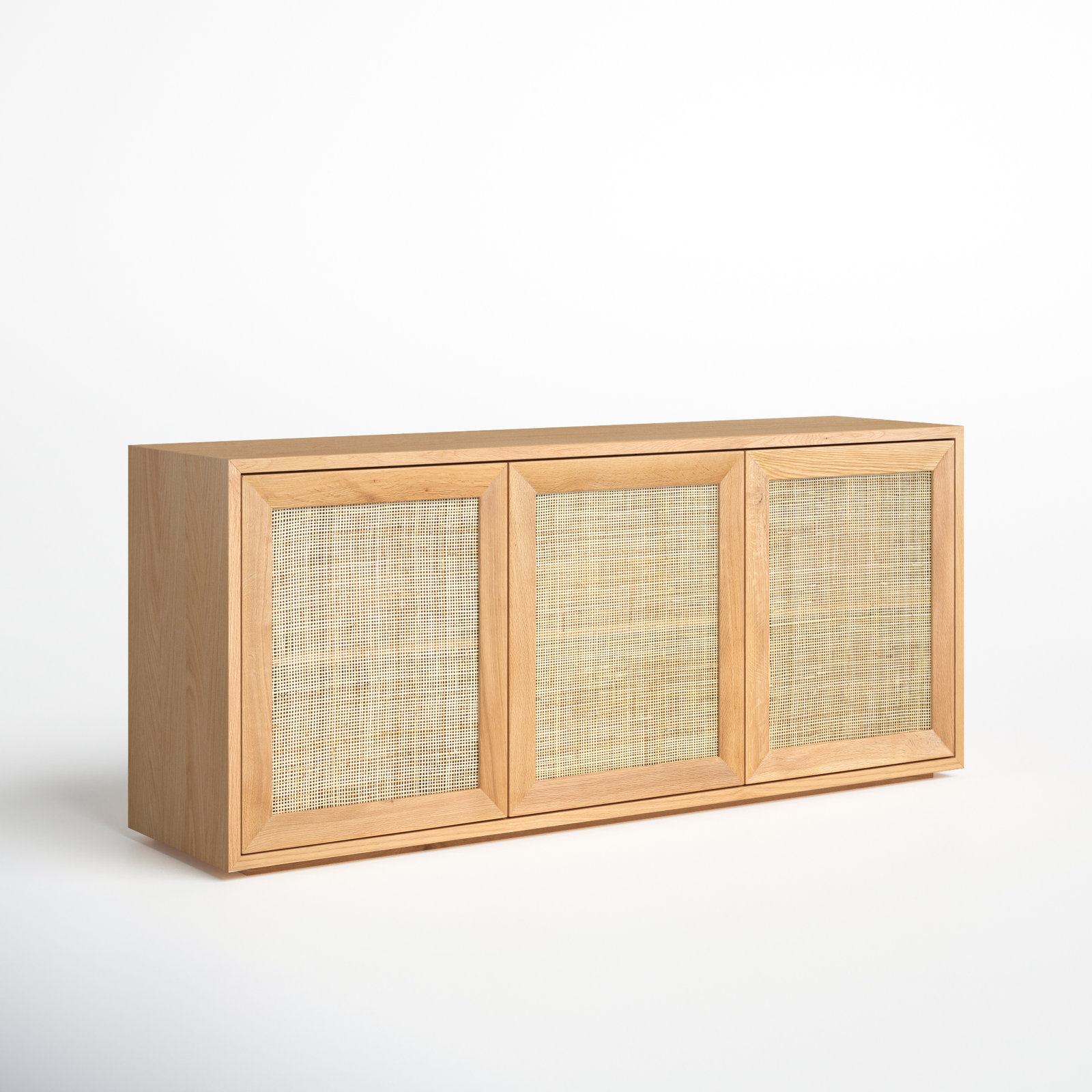 76" Wide Cane Door Sideboard with Interior Shelves 