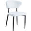 Chaise de salle à manger blanche minimaliste (4) - Dossier incurvé ergonomique pour le confort, rembourrage en éponge à rebond élevé, structure en métal robuste, fonction de glissement, facilité d'assemblage, processus-1653226013-1653226002