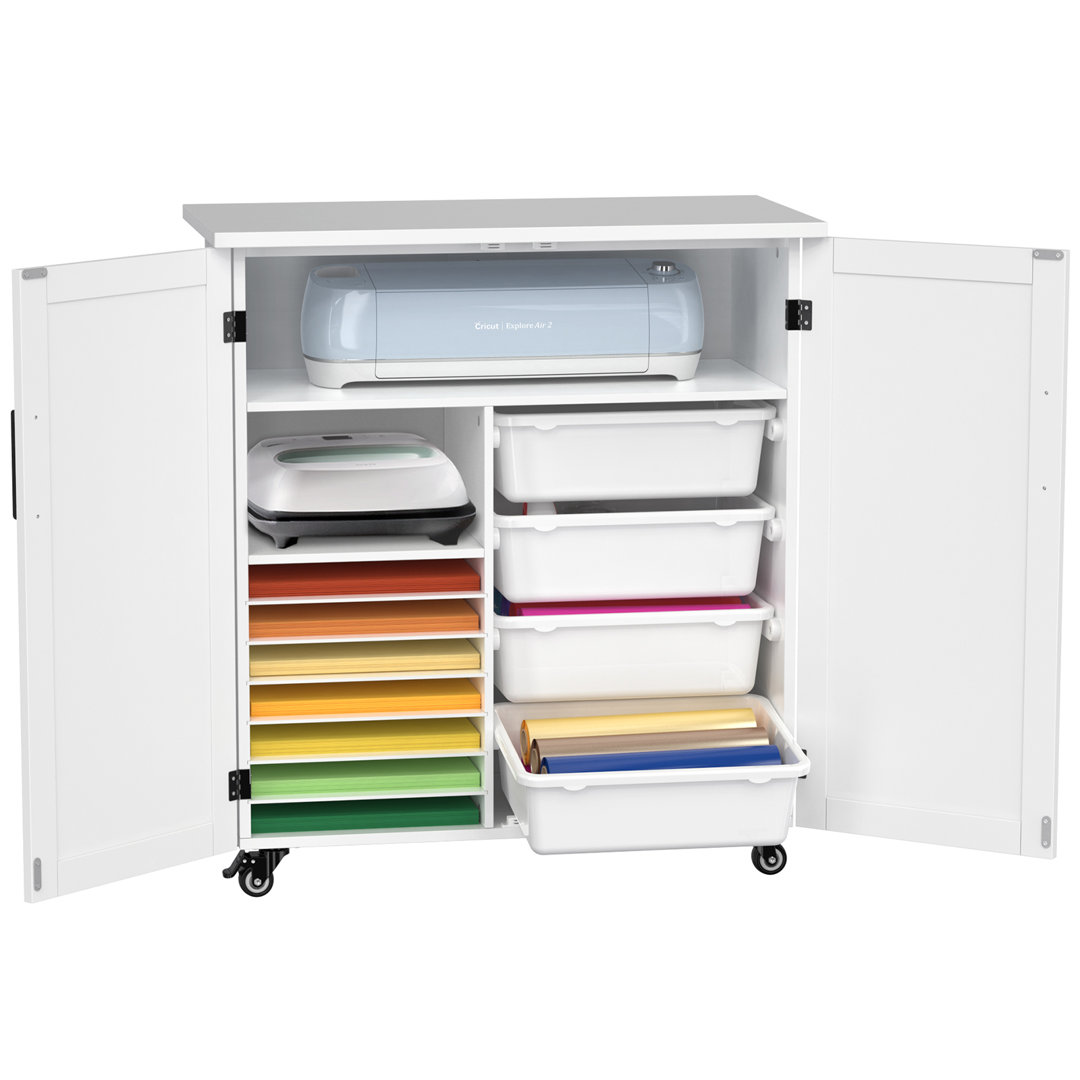 31.6'' x 15.8'' Crafting Storage Cabinet with Wheels GDLF