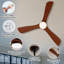 Ventilateur de plafond moderne en bois 52 po avec DEL à intensité variable et télécommande, moteur à courant continu réversible pour patio, chambre à coucher