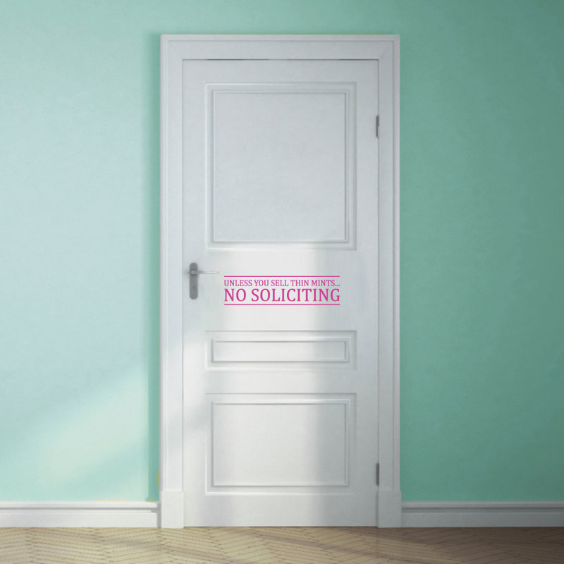 Déadhésif décoratif "pas de sollicitation" à la vente de fines menthes, Rose chaud