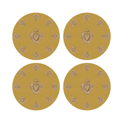 Ex vote Vegan Leather Round Pebble Placemat