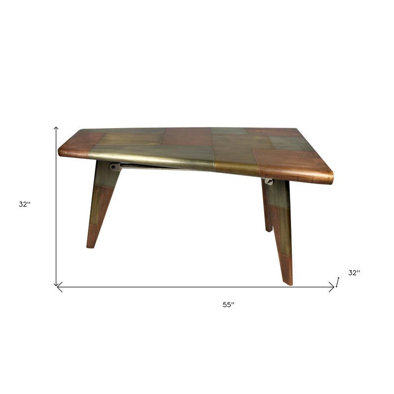 Bureau d'écriture 55 "en cuivre et aluminium