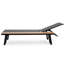 Méridienne légère en aluminium pour le jardin avec entretien - table d'appoint, 5 positions réglables, assise en filet, structure en grain de bois de 77 pouces de profondeur