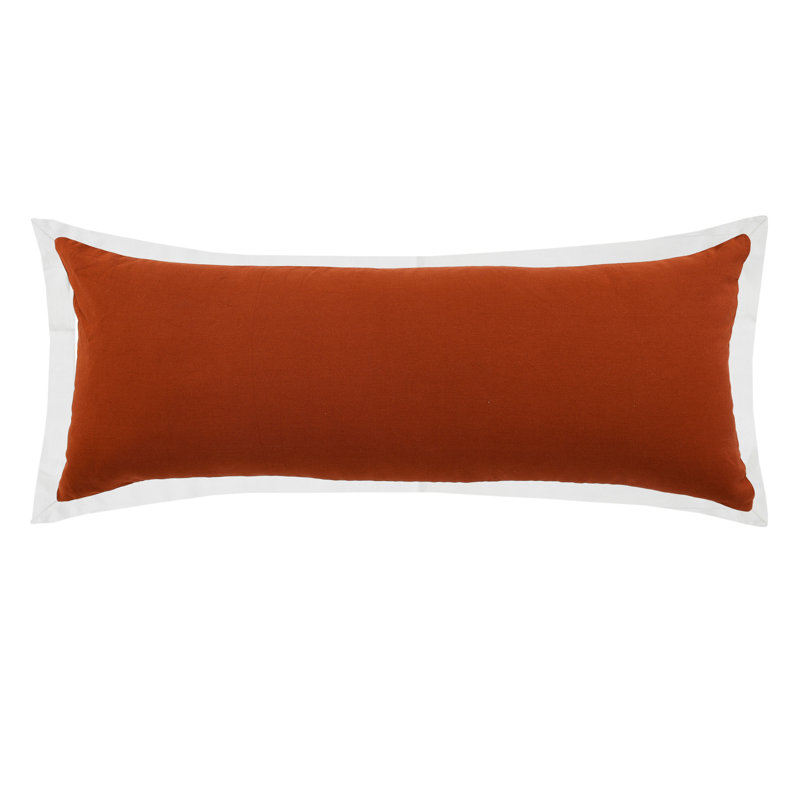 Housse de coussin décoratif contemporaine faite à la main de couleur unie 100% coton, Brun / Blanc