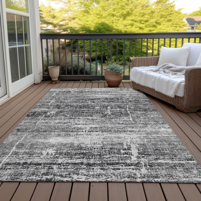Mahaney Abstract Indoor / Outdoor Rug, Rectangle 10' x 14'