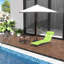 Chaises longues de piscine pliantes, chaises de bronzage d'extérieur avec coussin, dossier inclinable, structure en acier et filet respirant
