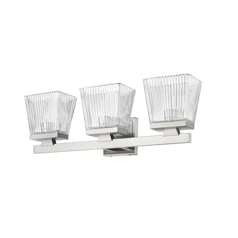 Meuble-lavabo 3 lumières Lutrische, Nickel brossé