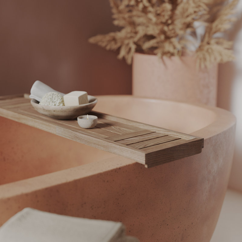 Sonoma Reclaimed Wood Bathtub Tray, Cask Oak