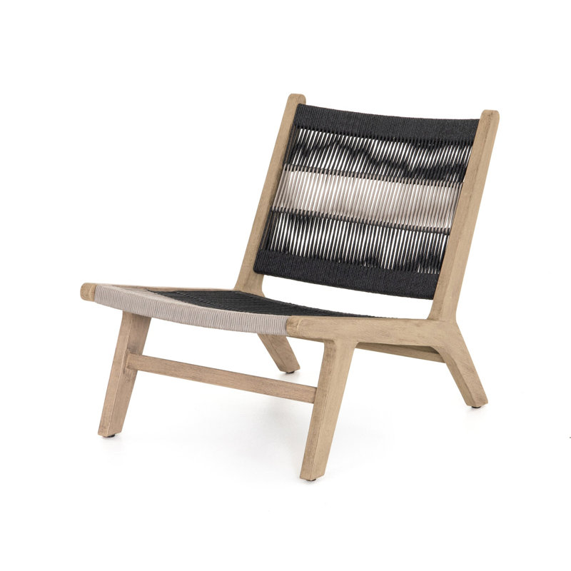 Julian Outdoor Teak Lounge Chair, Venao Charcoal Performance, Brown
