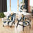 Stylish Spiral Abstract VI - Velvet Upholstered Modern Slipper Chair, Blue Accent Chair