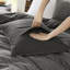 3 pièces d'édredon très grand / très grand, lavé à la gaufre, gris anthracite, texture spéciale, tissage, confortable 100% coton, finition prélavée, chaleur uniforme, touche rétro sophistiquée,-121262365