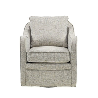 Swivel Chair In Grey, 360-Degree Rotation, 300 Lbs Capacity, Solid Wood Frame, Wide Seat With Removable Cushion For Optimal Comfort Grey Chair, 360 Weight Limit, Construction, Enhanced