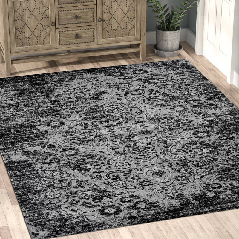 Tapis d'intérieur à motif abstrait gris Mogos, 5 pi 2 po x 7 pi 2 po