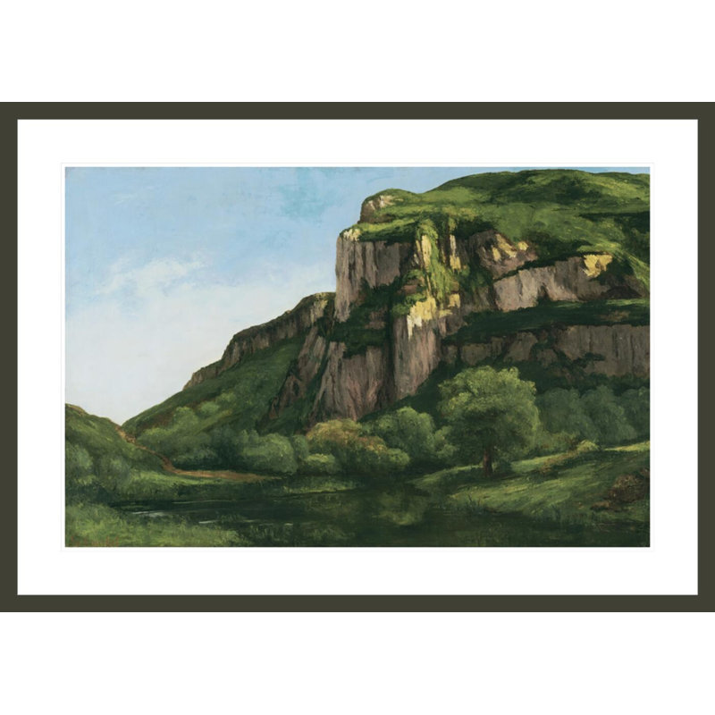 «Rocks at Mouthier» par Gustave Courbet, impression giclée encadrée, H 29,59 po x l 41,5 po