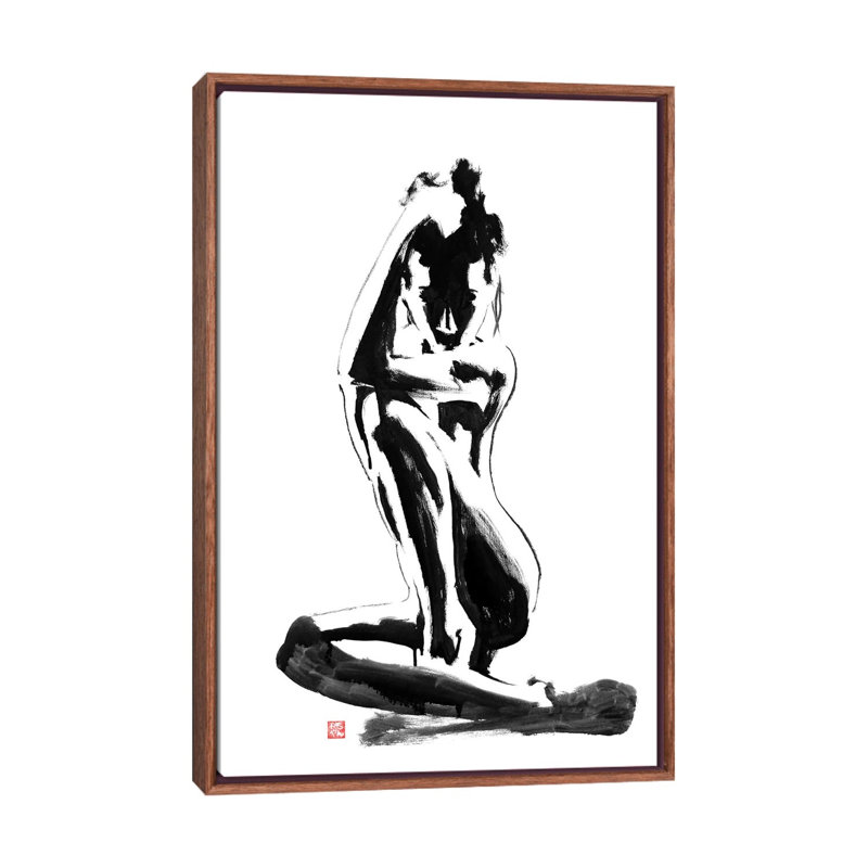 Modest by Péchane - Print on Canvas, Classic Brown Wood Framed, 66.04 cm H x 45.72 cm W