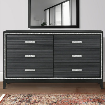 Commode double 6 tiroirs l 63 po
