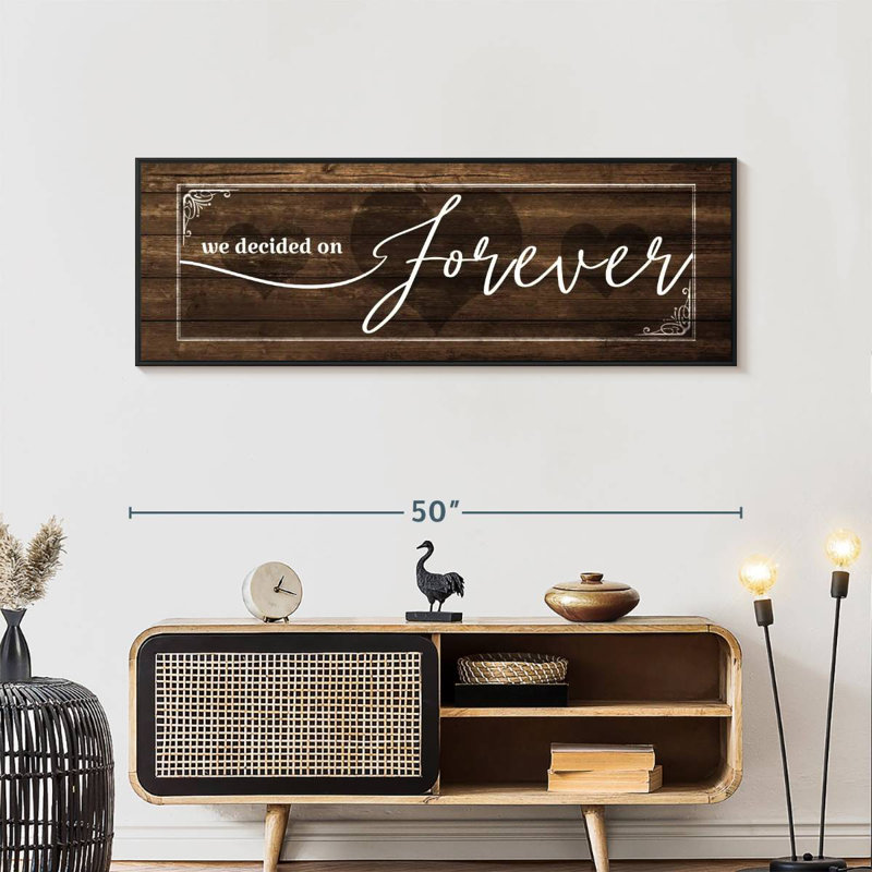 Plaque murale «Forever Love», Cadre flottant noir, 49 po x 17 po