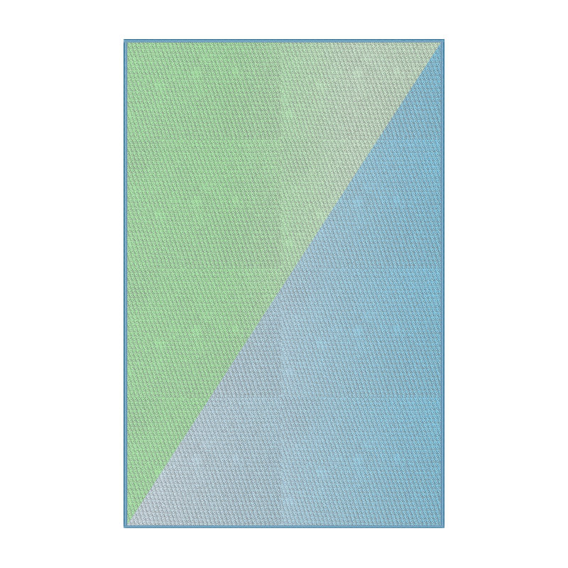 Tapis vert/bleu à motifs Nahant, Rectangle 5 pi x 7 pi