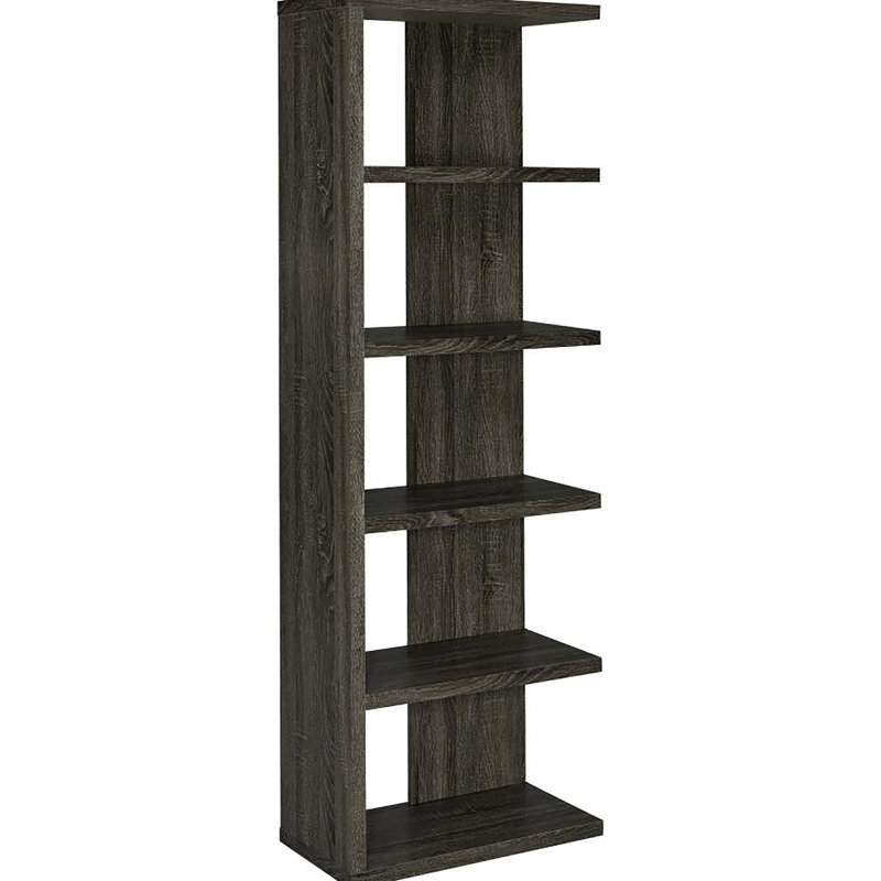 Porte-livre gris vieilli à 5 tablettes | Présentez vos livres avec style à la maison ou au bureau