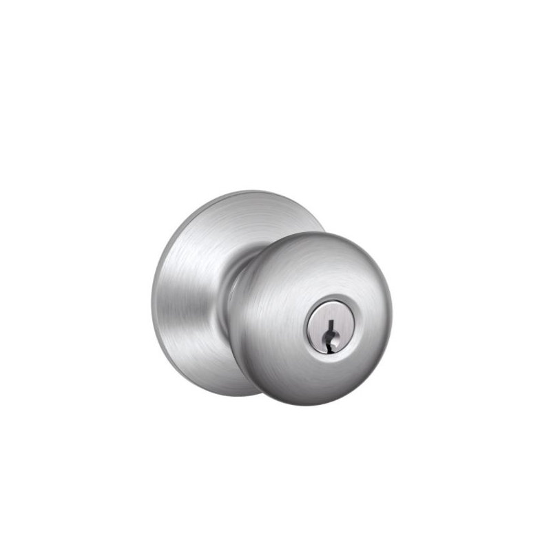 Plymouth F Series Keyed Entry Knobset with Round Rosette, Lifetime Brass