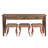 Jae Sofa Table, Console Table with 3 Upholstered Stools, Made with Solid Wood, 76x22x36