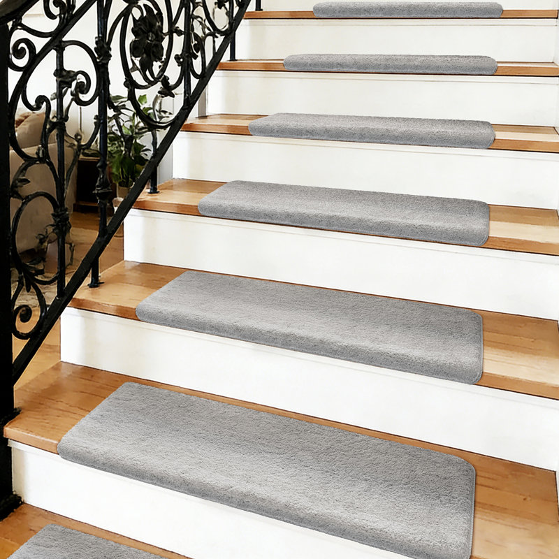 Tapis d'escalier intérieur antidérapant Scarlettrose, Gris, 14