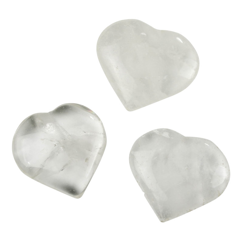 Jenaya Hand Carved Quartz Heart, White