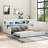 Full Size Wood Daybed With Storage Shelves, USB, LED, And Trundle, White-1508827771