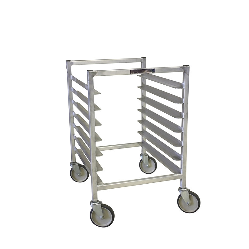 Aluminum 7-Pan End Load Rack with Swivel Casters