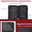 Valise rigide, valises légères et durables en ABS avec roues doubles, valise extensible 28 po à carreaux