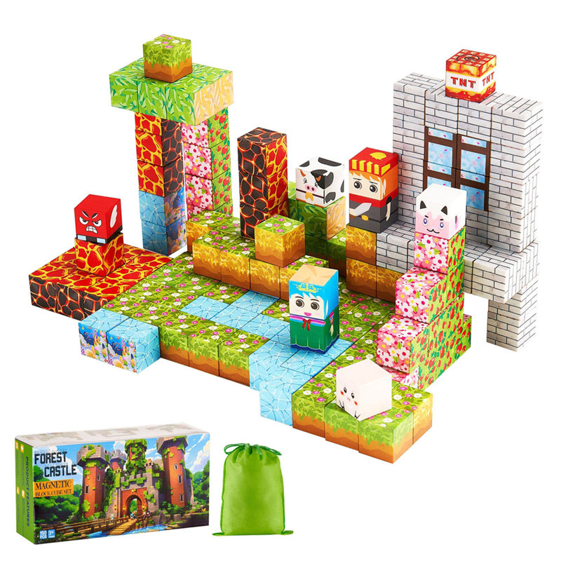 Magnetic Blocks 150 PCS Forest Castle Set STEM Montessori