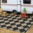 Outdoor Rug Plastic Reversible Rug Waterproof Patio Rug for Outdoor Camping Deck Beach RV Porch Patio and Backyard Black/Cream 9*12-138044920-138044923