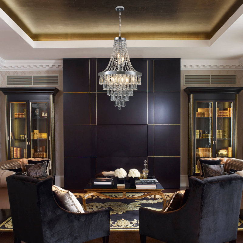 11-Chrom dimmable iron crystal Chandeliers